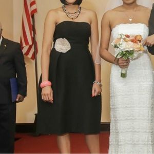 Lord & Taylor 424 Fifth Black Strapless Tea Dress